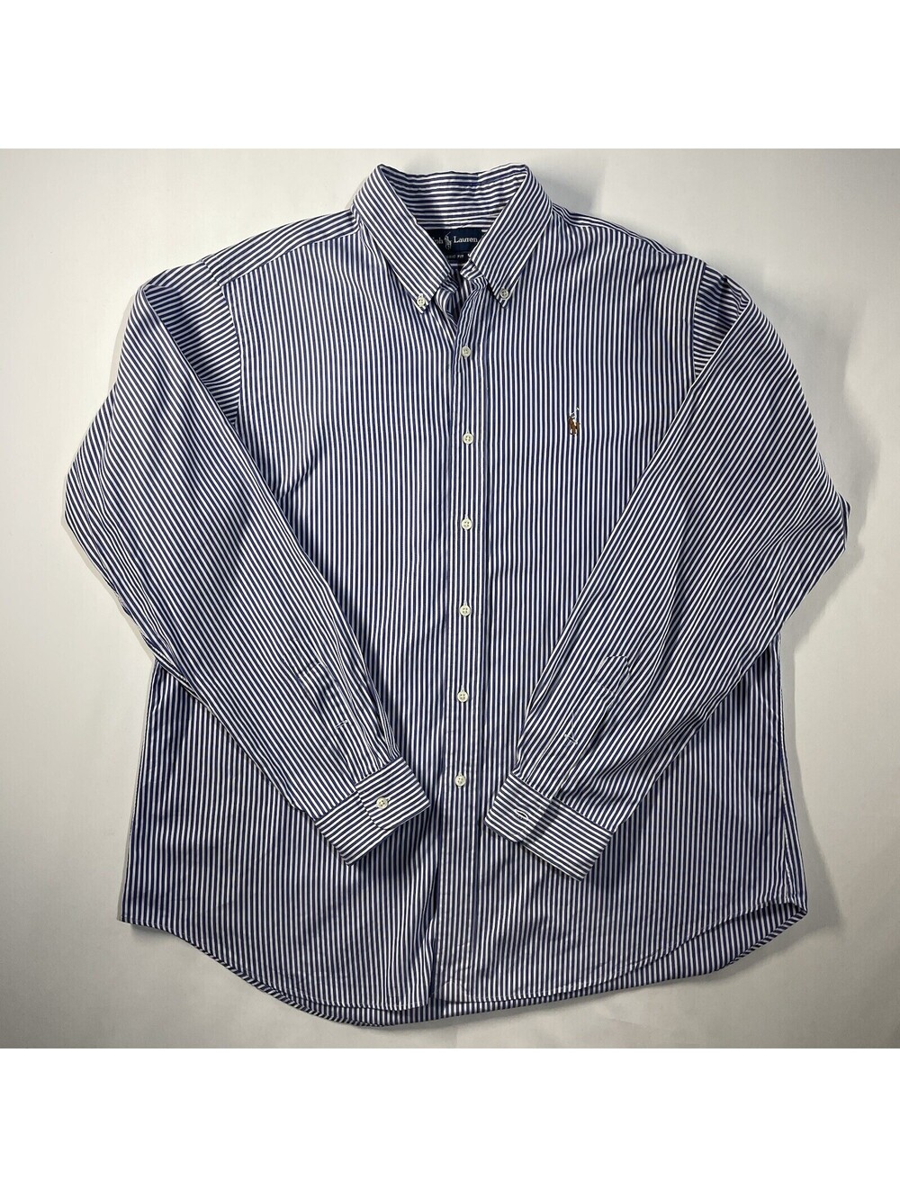 Polo Ralph Lauren Shirt Mens Size XL Blue Stripe Preppy Dadcore Casual Cotton